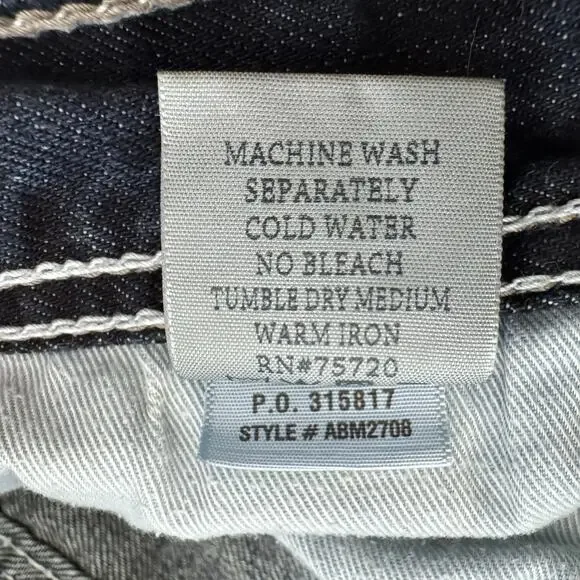 BKE Carter Jeans Mens 32 Straight Leg Y2K Ridged Denim Biker Thick Stitch Rodeo - Picture 9 of 11